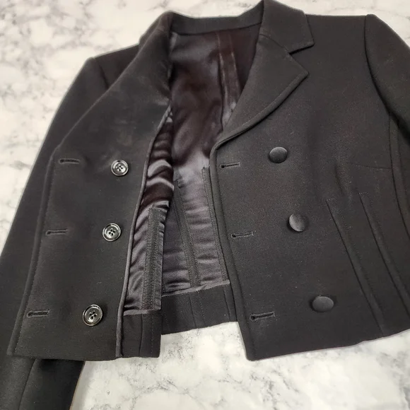 Dolce & Gabbana Double Breasted Cropped Blazer with Boning